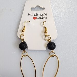 Handmade Gold and Black Earrings